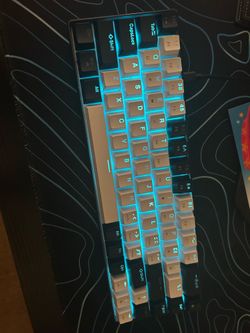 Blue Led Black and white keyboard 60%
