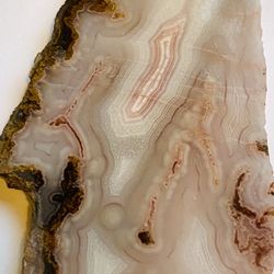 Agua Nueva Vein Moss Banded Agate from Mexico Purple Pink Stone Slab Slice 41g