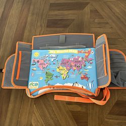 ECOFANTASY Kids Travel Tray - Waterproof Carseat Table Top - Car Seat Travel Trays for Toddler - Travel and Road Trip Essentials Kids - Lap Desk with 