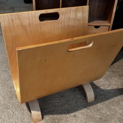 MCM magazine rack Alvar Aalto Style Birch Wood 17”x 16” x 11” retro