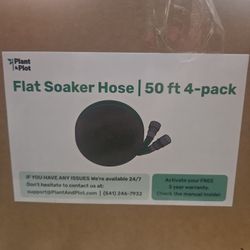 Flat Soaker Hose 200ft (50ft 4-Pack) for Garden 