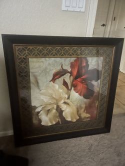 Wall Art Framed Flower Picture