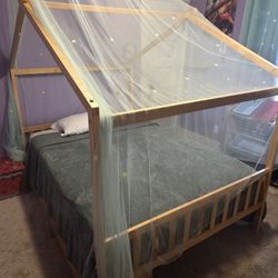 Wood Full Bed Frame And Mattress