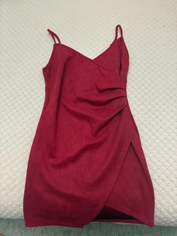 Red Satin Mini Wrap Dress/ All is negotiable