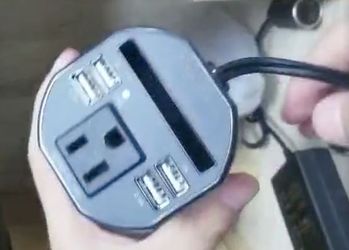 Car 150W Cup Power Inverter DC 12V to 110V AC Converter with AC Outlet and 4 USB Ports