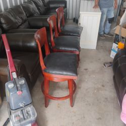 Wood And Leather Bar Stools $59 Each