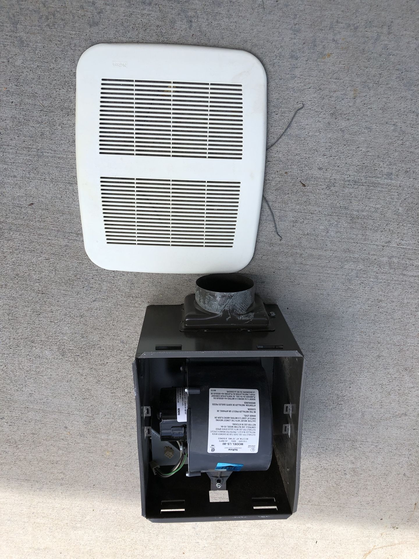 Nutone exhaust fan model LS80