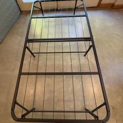 Black Steel Foldable Twin Bed Platform