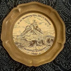 Vintage 1984 Pewter German Commemorative Sports Club Plate