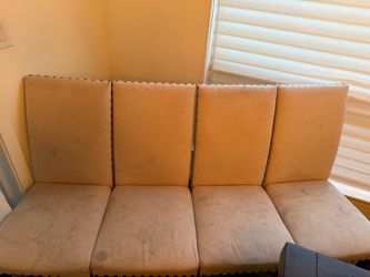 FREE 4-Seat Fabric Sofa with Nailhead Trim
