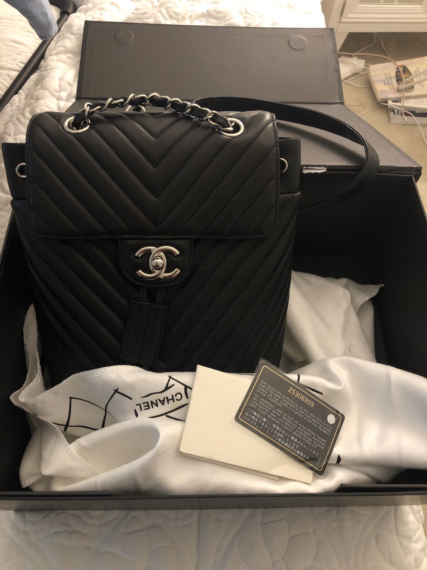 Chevron Chanel backpack