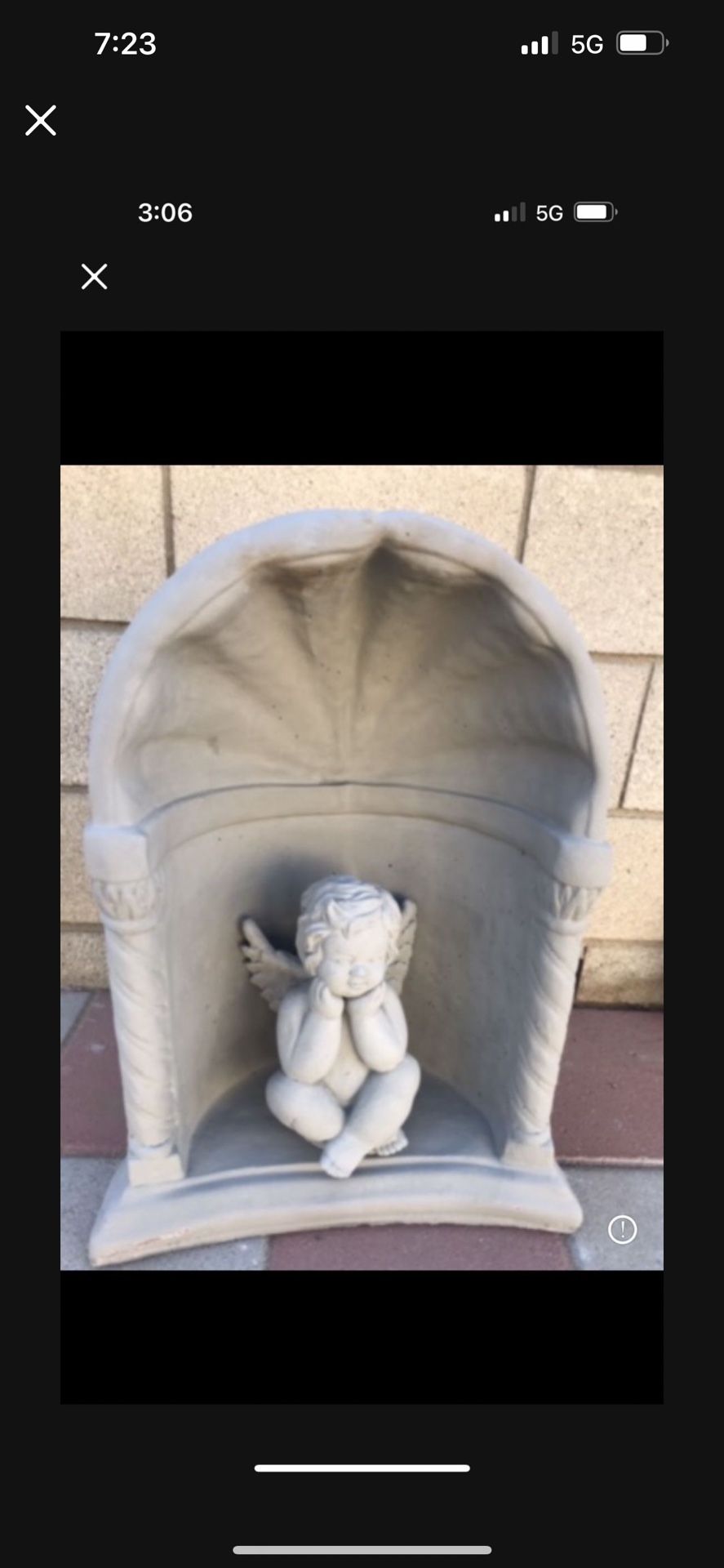 New Angel And Chapel Made Out Of Cement Perfect Gift