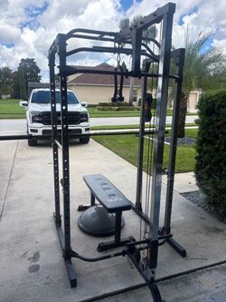 Squat Rack Duel/Cable System with Weider weight set