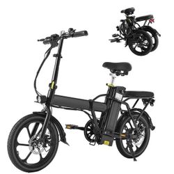 500W 15.5 MPH Black Adult Electric Bicycles Foldable Electric Bicycle 16 inch with Removable Battery Multi-Shock Absorption