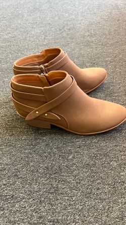 Size 12 ~ Low Heel Ankle Booties with Side Strap Detail