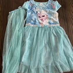 Elsa Frozen Dress w Cape 