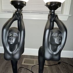 2 Art Deco Nude Lamps 