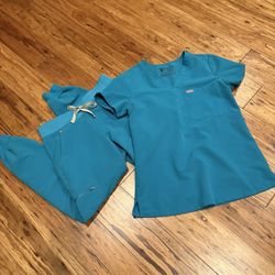 Figs Scrubs Set Joggers And Top Size Xs Teal