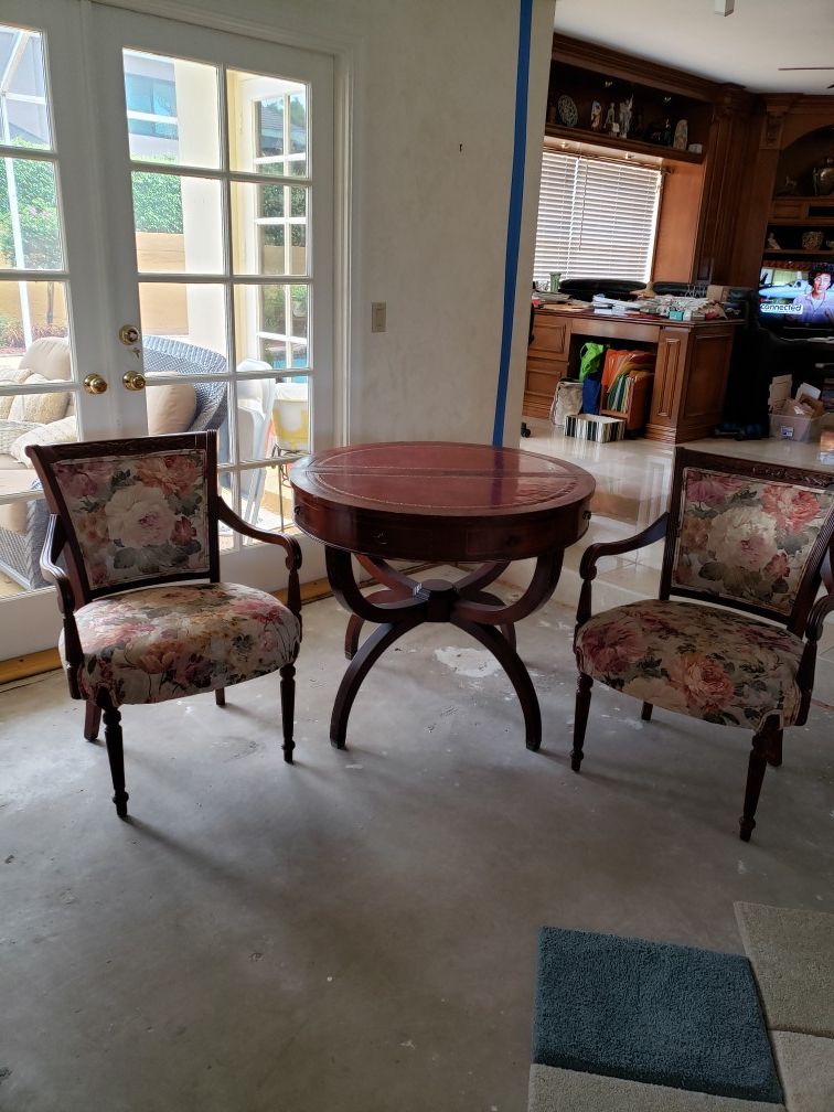 Pair of vintage mahogany chairs