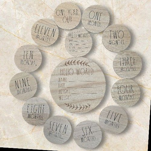 Rae Dunn Baby Photo Months Markers Props 