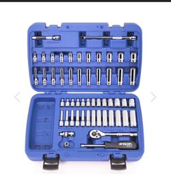 Stark USA 35300 55-Piece 1/4" SAE/MM Socket Set with 90T Ratchet Extension