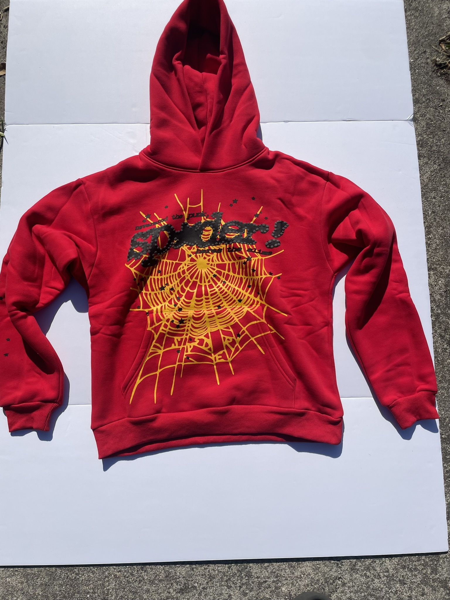 Red & Yellow Sp5der Hoodie