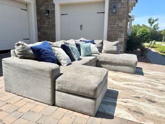 Gray Double Chaise U Sectional