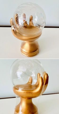 Target Bullseye Playground Halloween Gold Hand Crystal Ball Cloche Figure