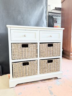 White Wood shelf with drawers