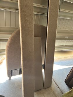 Complete Twin Bed  Headboard, Footboard, Rails Grey, fabric