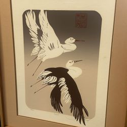 1982 David Allgood Sterigraph "FLIGHT"  signed Cranes