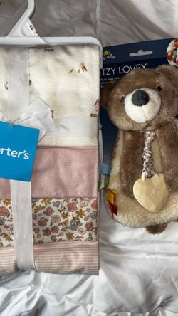 Carters receiving blankets and Itzy Lovey bear