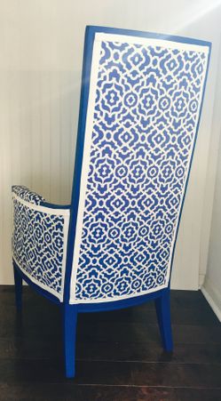 Gorgeous antique chair... new fabric... great lines! Check out my other offers too!