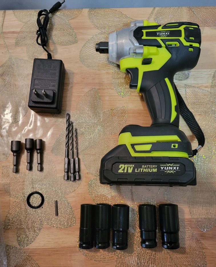 Yunxi 21V Cordless Impact Wrench Drill Set - New!