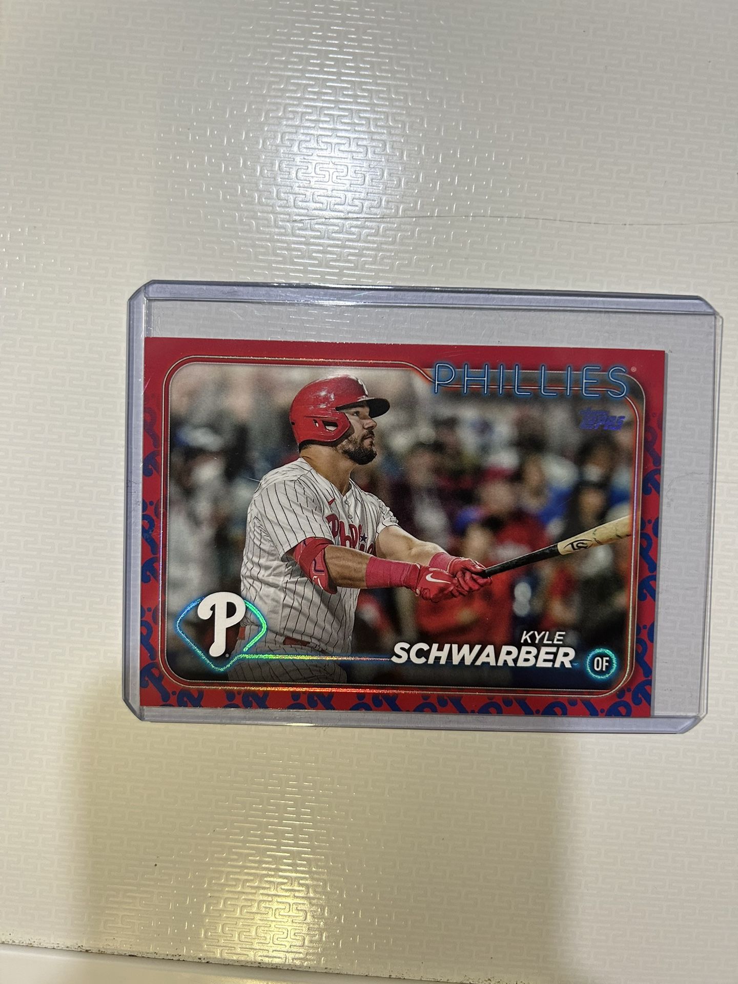 Kyle Schwarber Phillies Team Border Case Hit