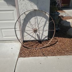 old wagon  wheel.   