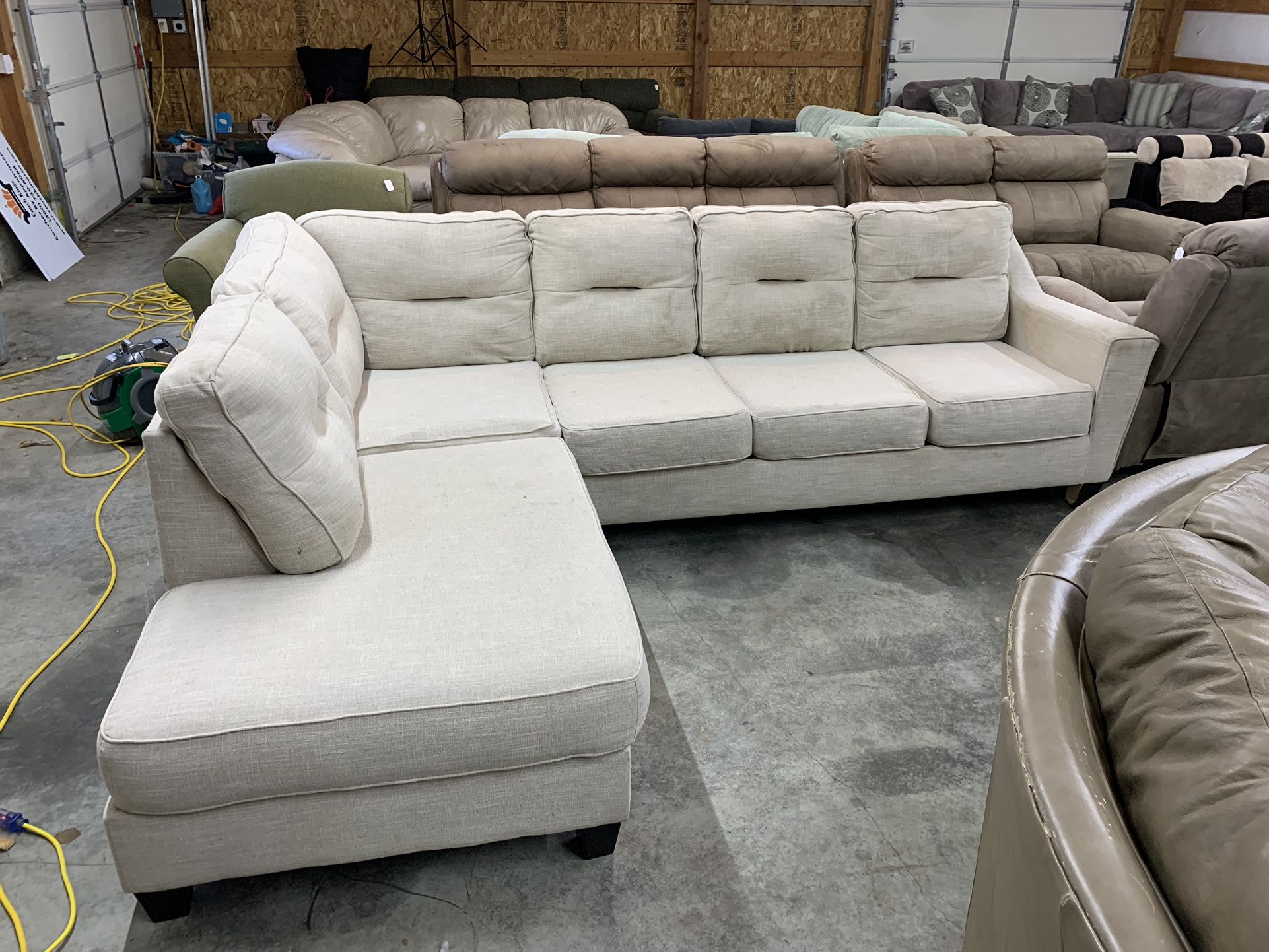 White L Shaped Sectional Couch “WE DELIVER”