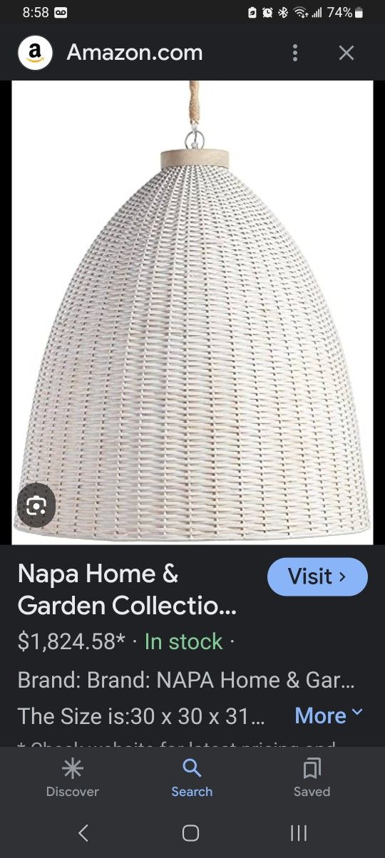Napa Home & Garden Hanging Light Fixture 