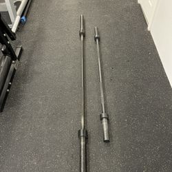 Black Olympic 7ft And 5ft Barbells