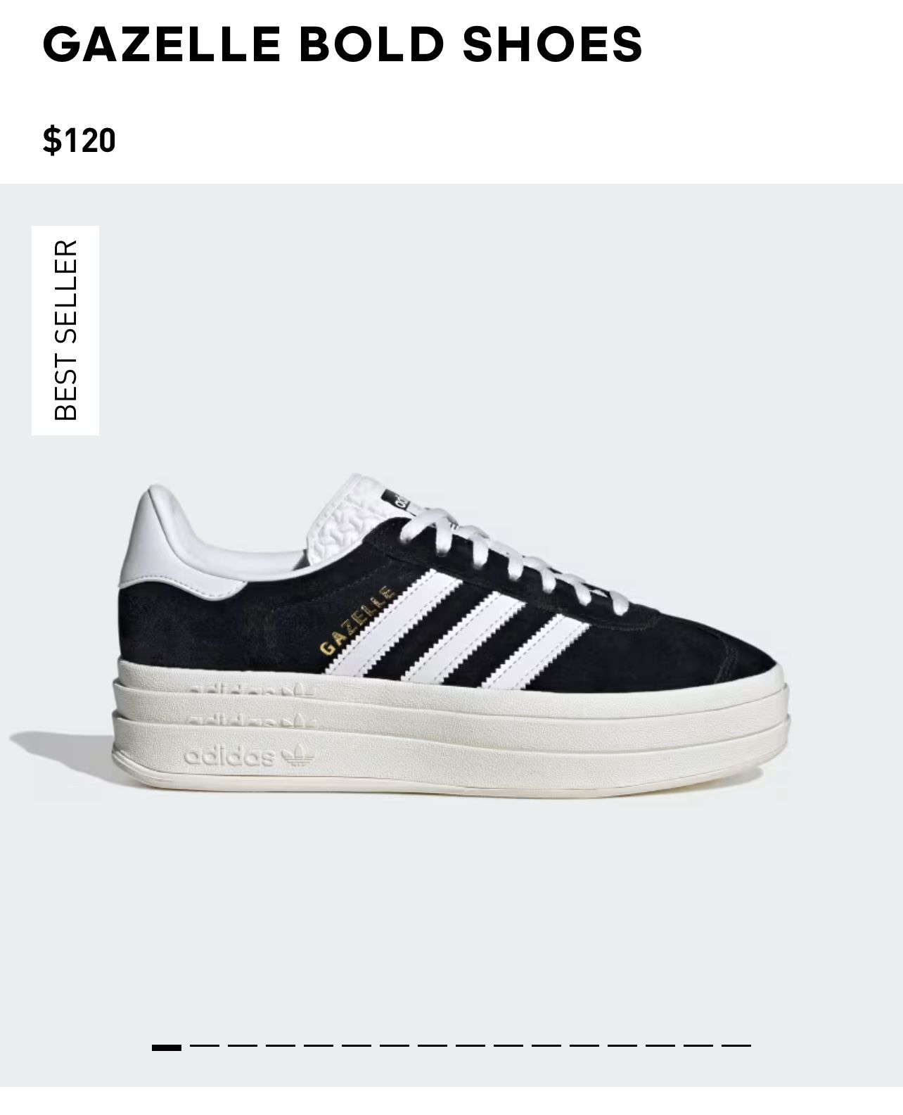 adidas Gazelle Bold Womens Platform Sneakers Black