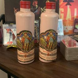 Rare Vintage Beameister Pair Of Sealed Stoneware Bottles NOS  