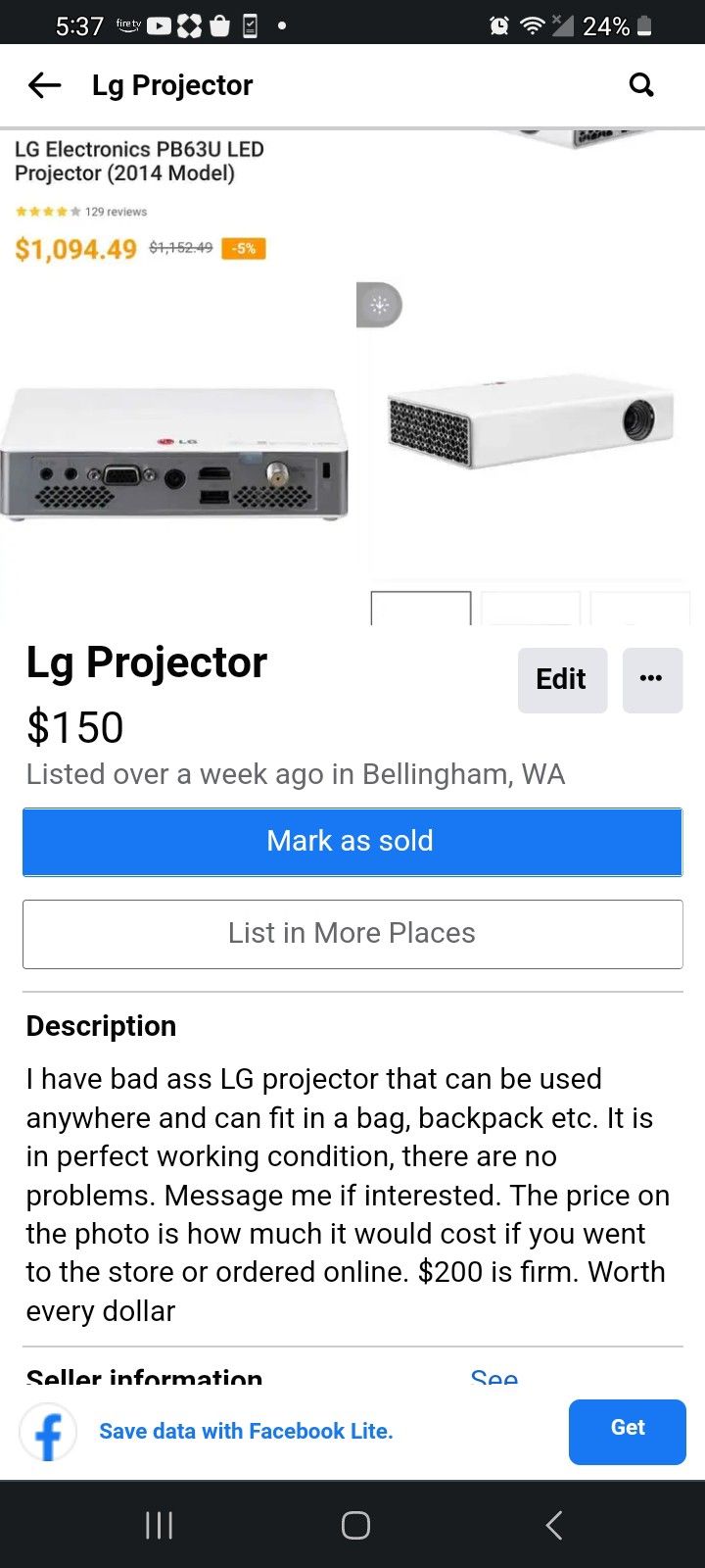Lg LED Projector