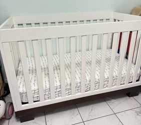 $80- White Wood Baby Crib