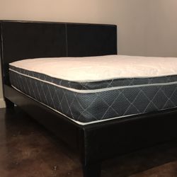 Brand New Black King Size Platform Bed Frame With New12.5 Inch PillowTop Mattress/Fast Delivery 