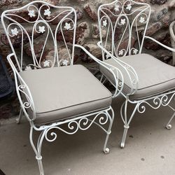 Patio Chairs  Cast Forever Solid Iron 40x20x18 “ Each Chair $79  