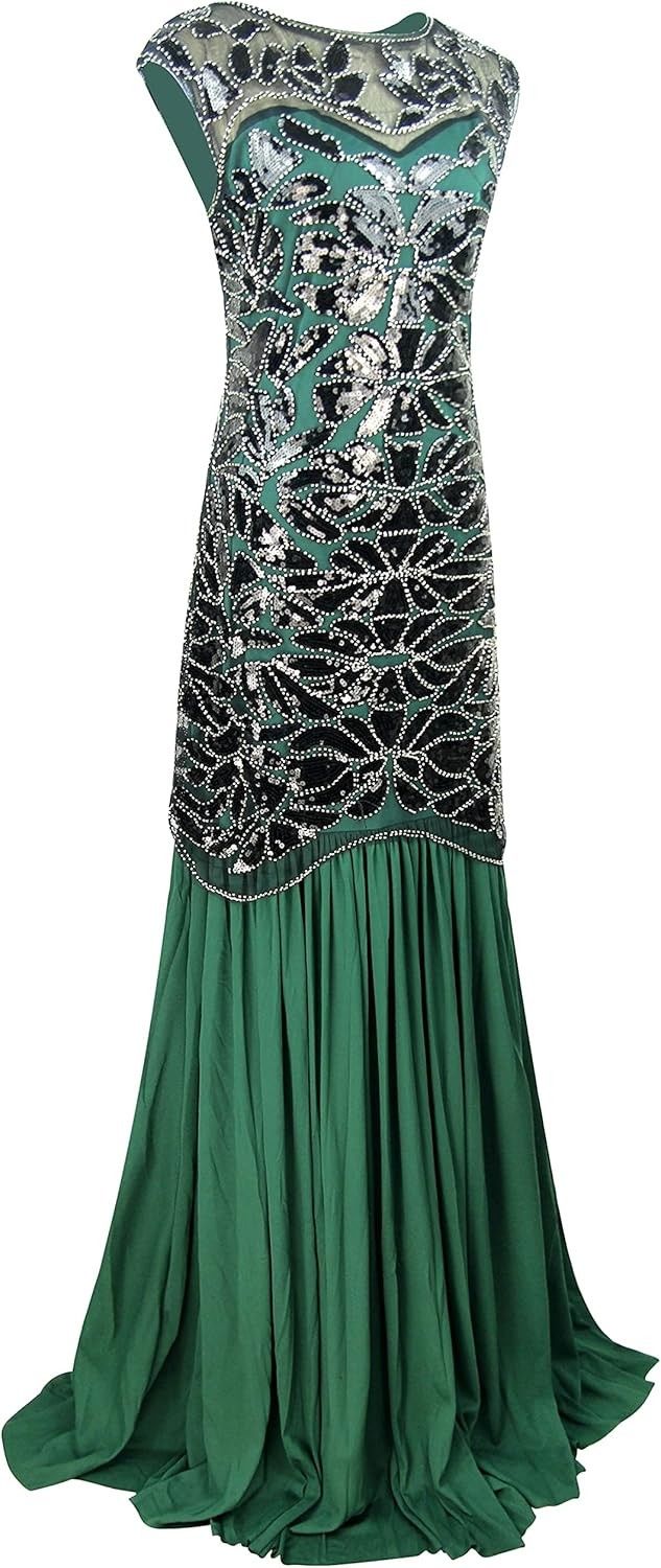 1920s Style Dark Green Dress