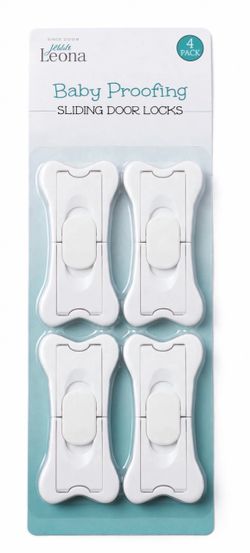 Little Leona Baby Proofing Sliding Door Locks 4-Pack