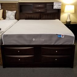 Brand New Dark Cherry Queen Captain Bedframe With Storage Drawers