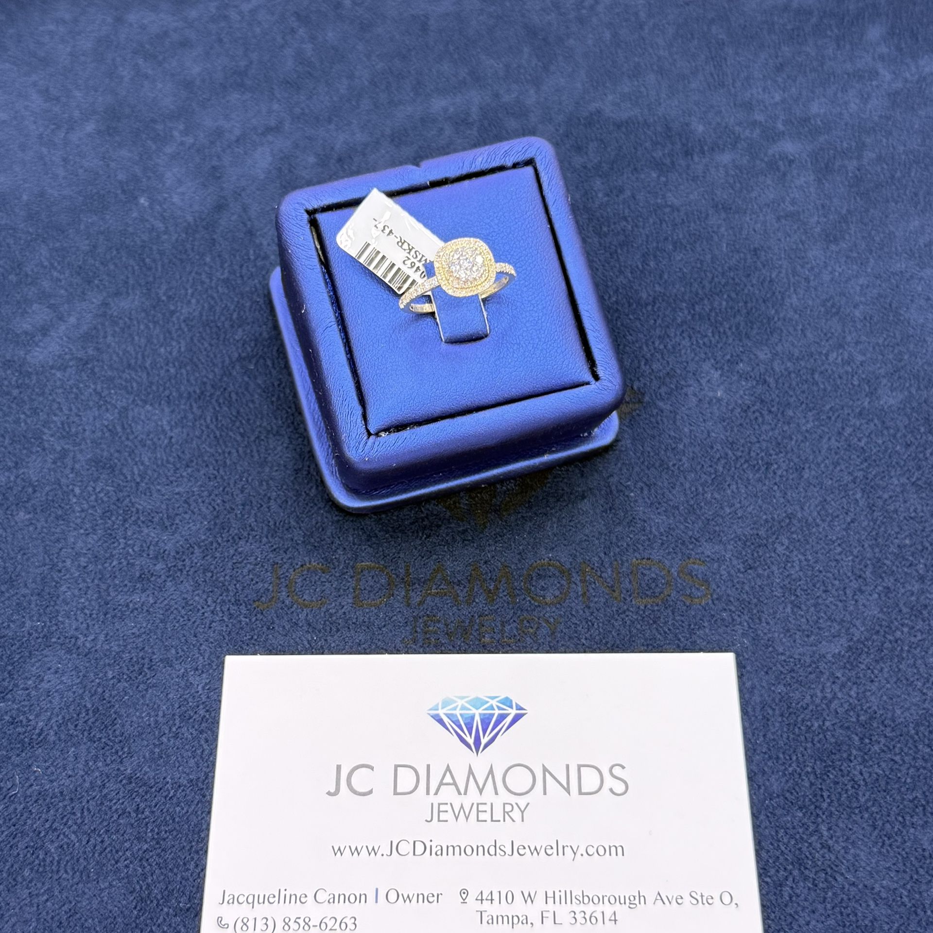 Ring Engament 14k Gold Round Diamonds Real 💎