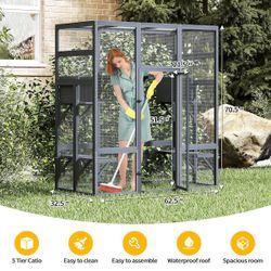 Large Catio Cat Enclosure Playpen, Sun Panel Roof, NEW